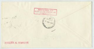 FALKLAND IS 1982 INCOMING CONFLICT PERIOD COVER FROM ARGENTINA FINE RTS CACHET 2