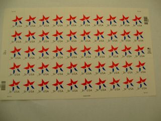 U.  S.  A Stamp Sheet Of America Stars 2002.