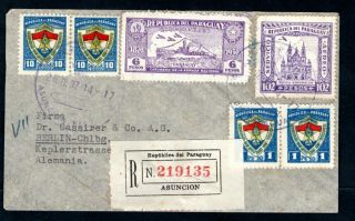 Paraguay - 1937 Registered Airmail Cover To Berlin,  Germany
