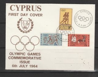 Cyprus 1964 Olympic Games Fdc,  Unaddressed