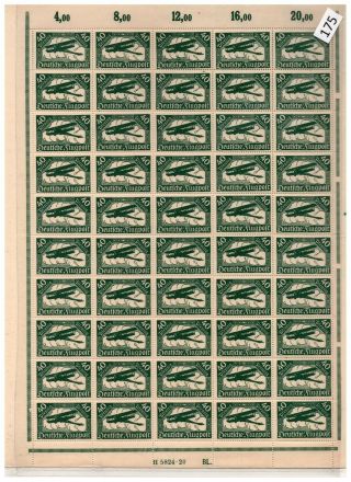 50x Germany - Mnh - Airplanes - Sheet Bent