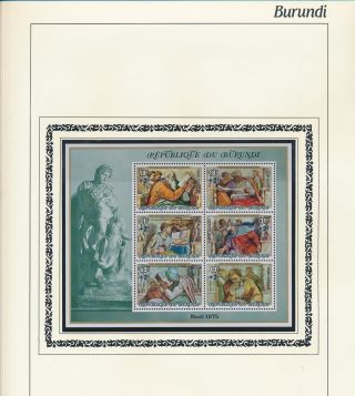 Xb71333 Burundi 1975 Michelangelo Art Paintings Good Sheet Mnh