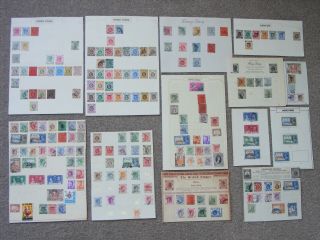 203 X Hong Kong China Canton Stamps In Old Albums Inc Victoria & Overprints