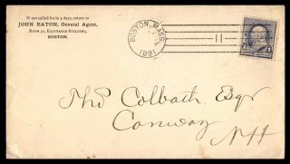 Mayfairstamps Us Postal History 1891 Boston To Conway Hampshire Massachusett