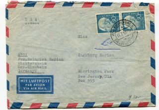 Germany Bundespost 1957 - Franking Cover Sent To Usa - 1