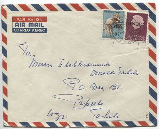 Dutch Guinea · Untea 1962: Commercial Cover To Tahiti With Untea Overprints