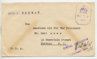 Jamaica 1942 Fine German Prisoner Of War Internment Camp Censored Cover To Usa