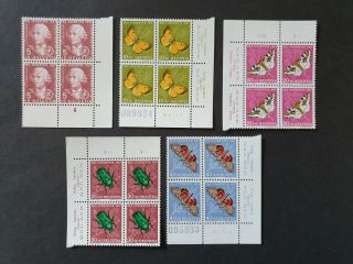 1957 Switzerland Schweiz Set In Blocks Of 4 Butterfly Vf Mnh B264.  25 Start 0.  99$