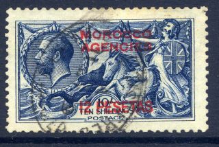 Morocco Agencies (spanish) 1914 - 26 Seahorse 12p On 10/ - Fine Oval Datestamp