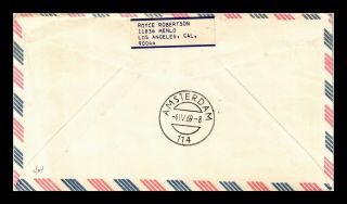 DR JIM STAMPS US LOS ANGELES FIRST FLIGHT AIR MAIL COVER AMSTERDAM 1969 2