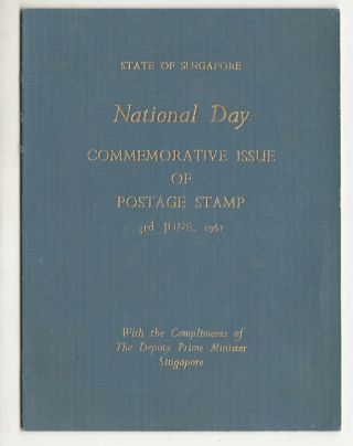 1961 Singapore National Day Stamps In Special Pack Issued By D Prime Minister