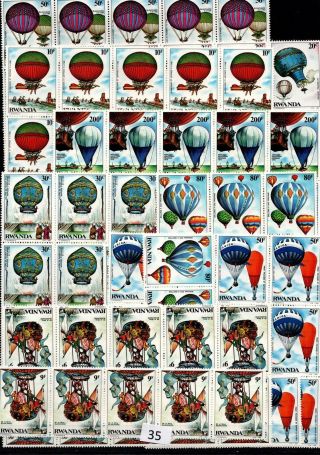 / 15x Rwanda 1984 - Mnh - Aviation - Air Baloons