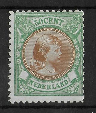 Netherlands 1893 - 1896 Nh 50c Green & Brown Nvph 45 Cv €825