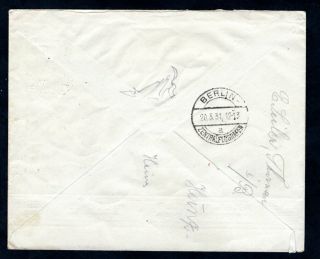 Sweden - 1931 Airmail Cover to Chemnitz,  Germany,  Special Airmail Handstamp 2