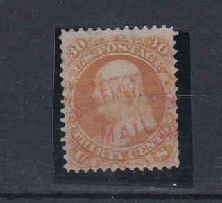 Usa (9f1) Sg 67 - 1861 30c Orange - With Red Supp Mail Type D - Very Fine