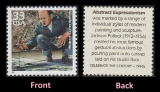 Scott 3186h - One 33 Cent Abstract Expressionism Jackson Pollock Stamp - Mnh