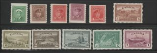 Canada Scott 263 - 267 Coil Stamps Mnh & Scott 268 - 273 Mlh