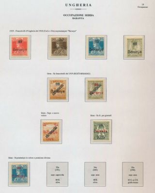 HUNGARY STAMPS 1919 BARANYA SERBIAN OCCUPATION,  3 VF ALBUM PAGES 2