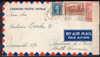 Canada To Chile Censored Air Mail Cover 1941 Montreal,  Qc - Santiago