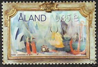 Moomin Tove Jansson Rare Painting Picture Aland Finland Mnh Stamp 2007