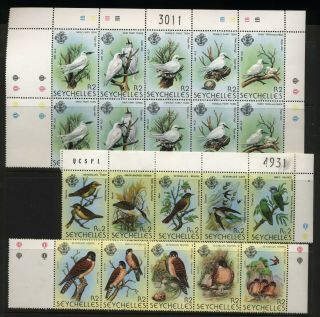 Seychelles 1979 Year Of The Child Mini Sheets Set,  Birds Stamps Unmounted