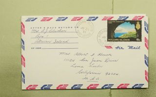 Dr Who 1971 Pitcairn Islands Airmail To Usa Plus Letter E40636