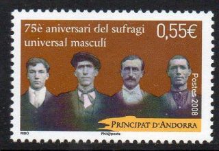 Andorra (french) Mnh 2008 Universal Suffrage