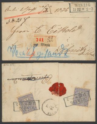 Germany North German Conf.  1868 - Registered Cover Winzig 35140/21