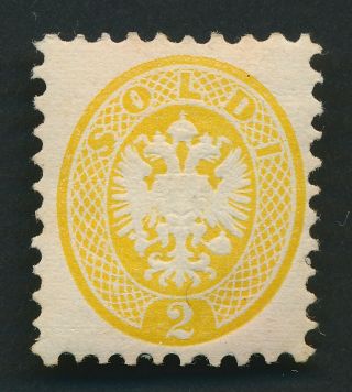 AUSTRIA LOMBARDY VENETIA STAMPS 1864 - 1865 ARMS PERF 9.  5,  OG,  F/VF 3