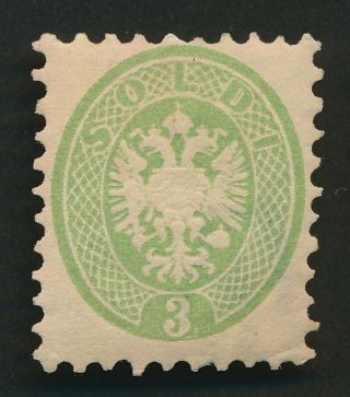 AUSTRIA LOMBARDY VENETIA STAMPS 1864 - 1865 ARMS PERF 9.  5,  OG,  F/VF 5