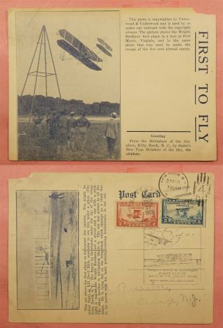 1928 25th Anniv First Flight Wright Bros Kitty Hawk Nc Roessler Postcard