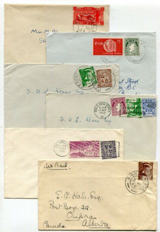 Ireland 1946 - 1964 Group Of Six Covers - All Sent To Canada - Inspect -