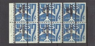 California Precancels: 7c Air Mail Booklet Pane (c51a)