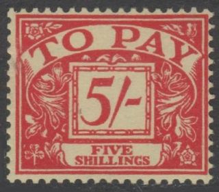 Great Britain Qeii 1955 Postage Due 5s Scott J54 Sgd55 Very Lightly Hinged C£150