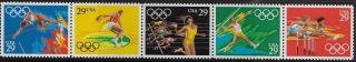 Us Scott 2553 - 57,  Strip Of 5 1991 Olympics 29c Vf Mnh
