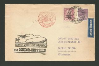1932 Brazil Condor Zeppelin Trans Atlantic Cover To Berlin Via Friedrichshafen