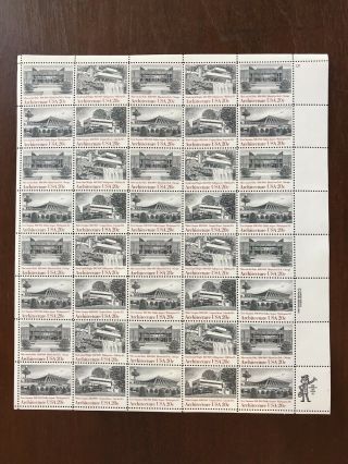 Usps 1982 18 Cents - 40 Stamp Sheet “architecture Usa”