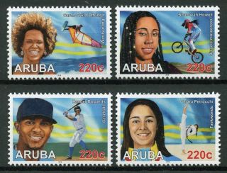 Aruba 2019 Mnh Sports Windsurfing Baseball Taekwondo Motocross 4v Set Stamps
