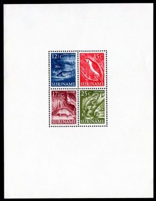 Suriname 1953 Block Of 4 Stamps Mi Bl.  1 Mh Left Tear Cv=100€