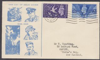 1946 Victory Illustrated Fdc To Napier,  Hawke 