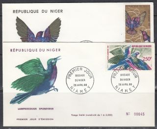 Niger Scott C86 - 7 Fdc - 1968 - 9 Bird Issue