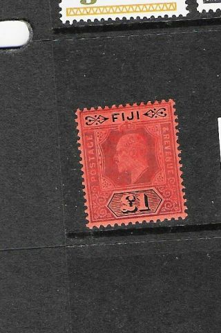 Fiji 1912 £1 Purple & Black/red Mm
