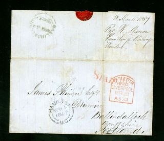 Liverpool Paid Packet Letter 1857 Cover From Canada (o010)