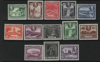 British Guiana 1934 1c - $1 Pictorial Sg 288 - 300 Sc 210 - 222 Lmm/mlh Cat £120