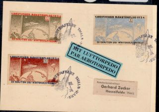 Germany 1934 " Rocket Post " Photo Card