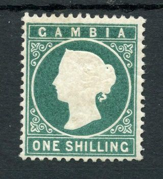 Gambia 1880 - 81 Crown Cc Upright 1s Green Sg19b Mm Cat £275 - See Desc