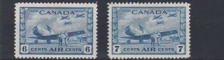 Canada 1942 - 48 S G 399,  400 6c & 7c Air Mh