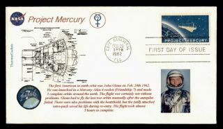 Dr Who 1962 Fdc Space Project Mercury Therome Cachet Cape Canaveral Fl E52127