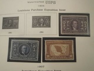 Scott ' s Postage Stamp LOT 1904 Louisiana Purchase - s 325 326 327 328 329 332 2