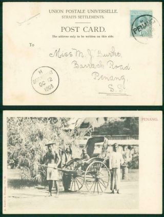 1903 Malaya Postcard Penang Local Scene Straits Dato Kramat (103)